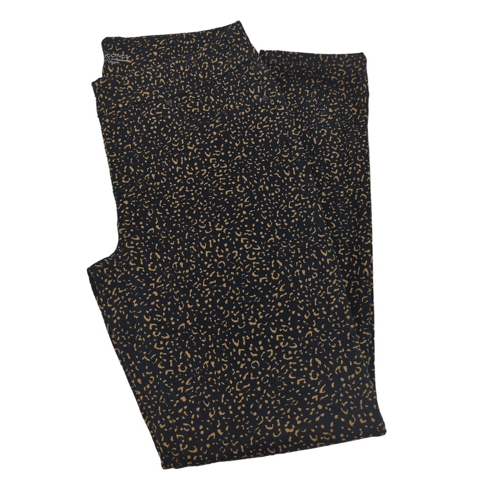 EUC‎ Chico's Reverse Leopard Jeggings Womens US 2 Chicos 00 Faux Pockets